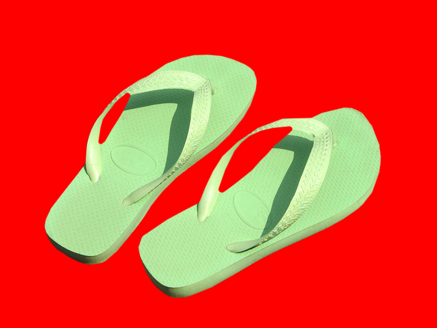 Flip Flops in red background
